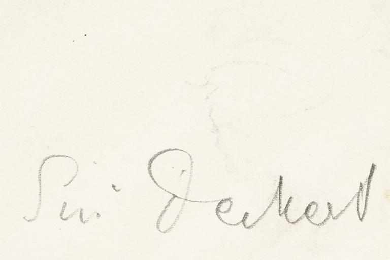 Siri Derkert, charcoal, signed.