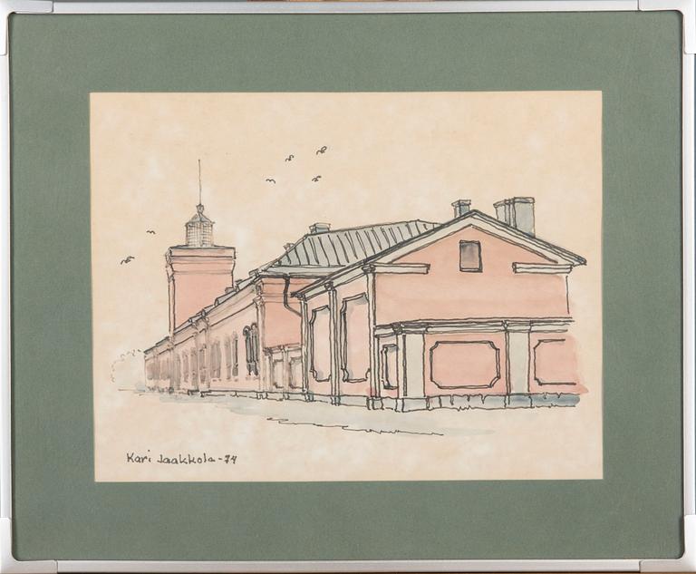 KARI JAAKKOLA, 3 st, akvarell och tusch, signerade och daterade -74.