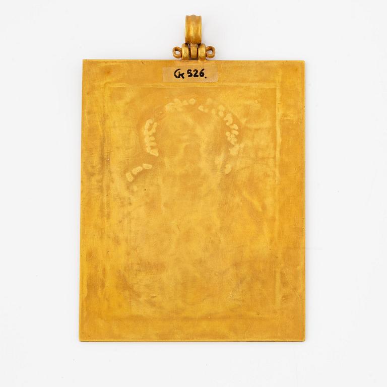 Plaque, guld och cloisonnéemalj, Bysantinsk stil, sentida.