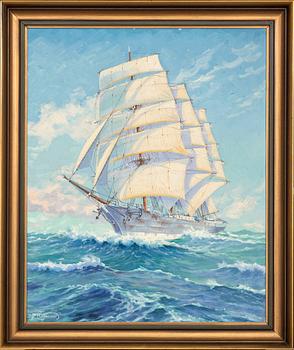 ALFRED COLLIN, olja på pannå, signerad.