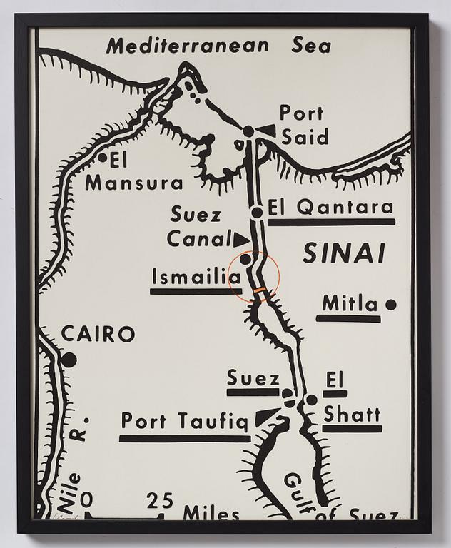 Christo & Jeanne-Claude,  "Ten million oil drums wall, project for the Suez canal".