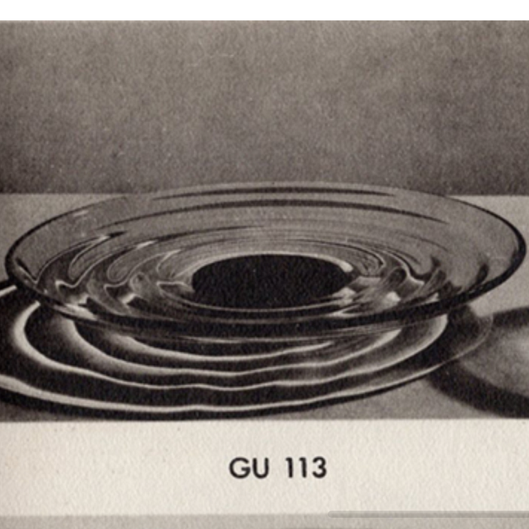 Simon Gate, fat, modell "GU 113", glas, Orrefors, 1930-tal.