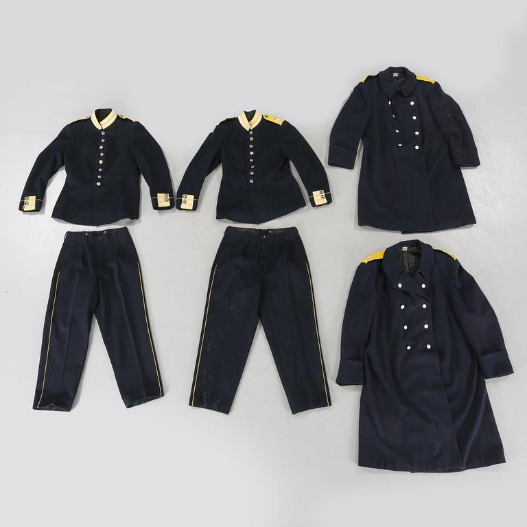 Four uniforms for the swedish army, model 1886.