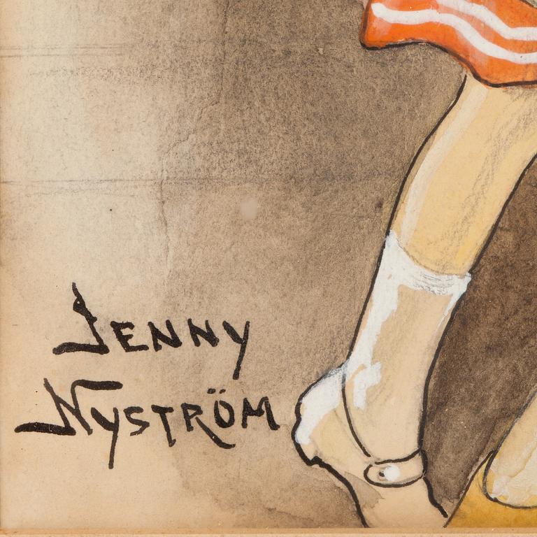 JENNY NYSTRÖM, akvarell, sign.