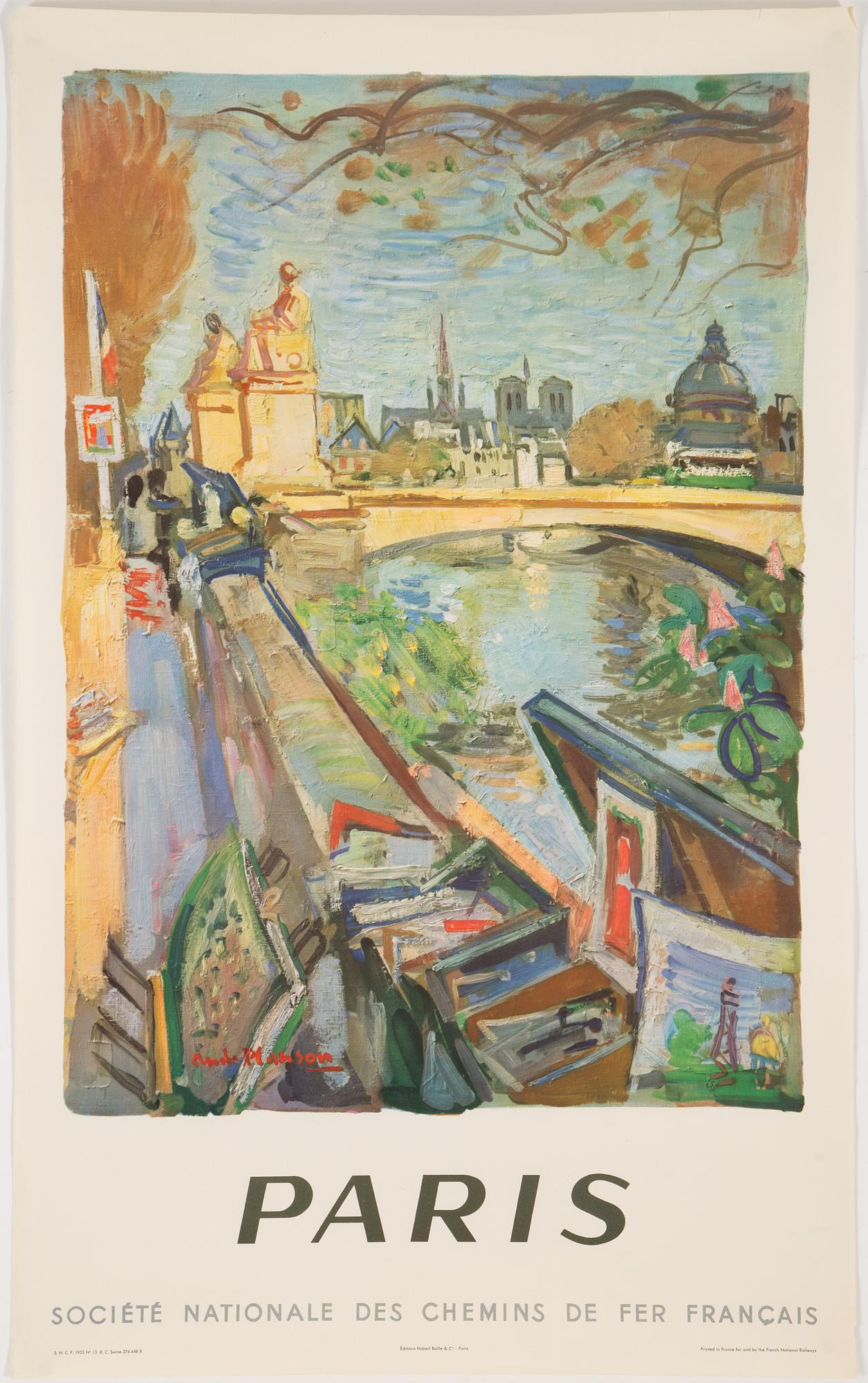 FRANSKA LITOGRAFISKA TURISTAFFISCHER, 2 st, S.N.C.F., daterade 1953 och 1956.