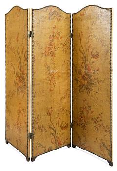 134. A ROCOCO STYLE FOLDING SCREEN,