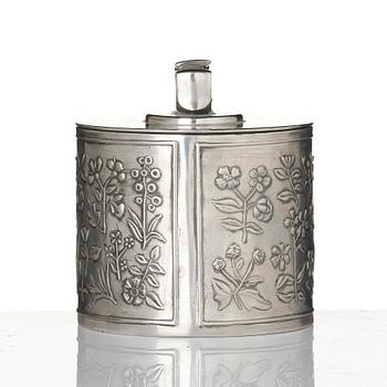 Estrid Ericson, & Firma Svenskt Tenn, a lidded pewter jar, Stockholm, 1975.