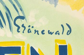 Isaac Grünewald, a lithographic movie poster, 'Maria på Kvarngården', J. Olséns Litografiska Anstalt, Stockholm, 1944.