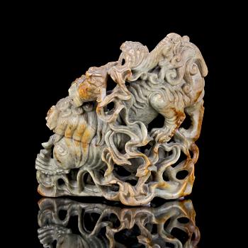 FIGURIN, soapstone, Kina, 1800/1900-tal.