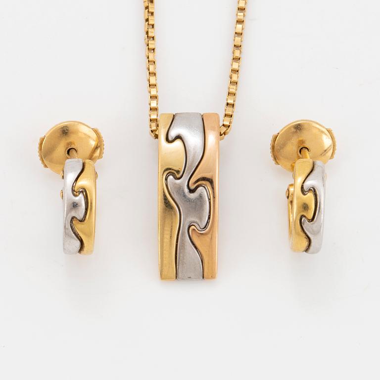 GEORG JENSEN, Set, Fusion, earrings and pendant 18K guld.