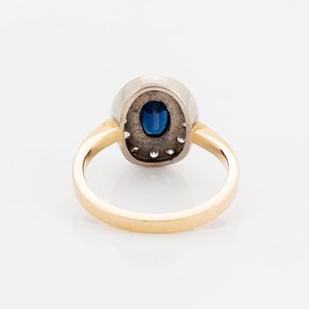 Sapphire and brilliant-cut diamond ring.