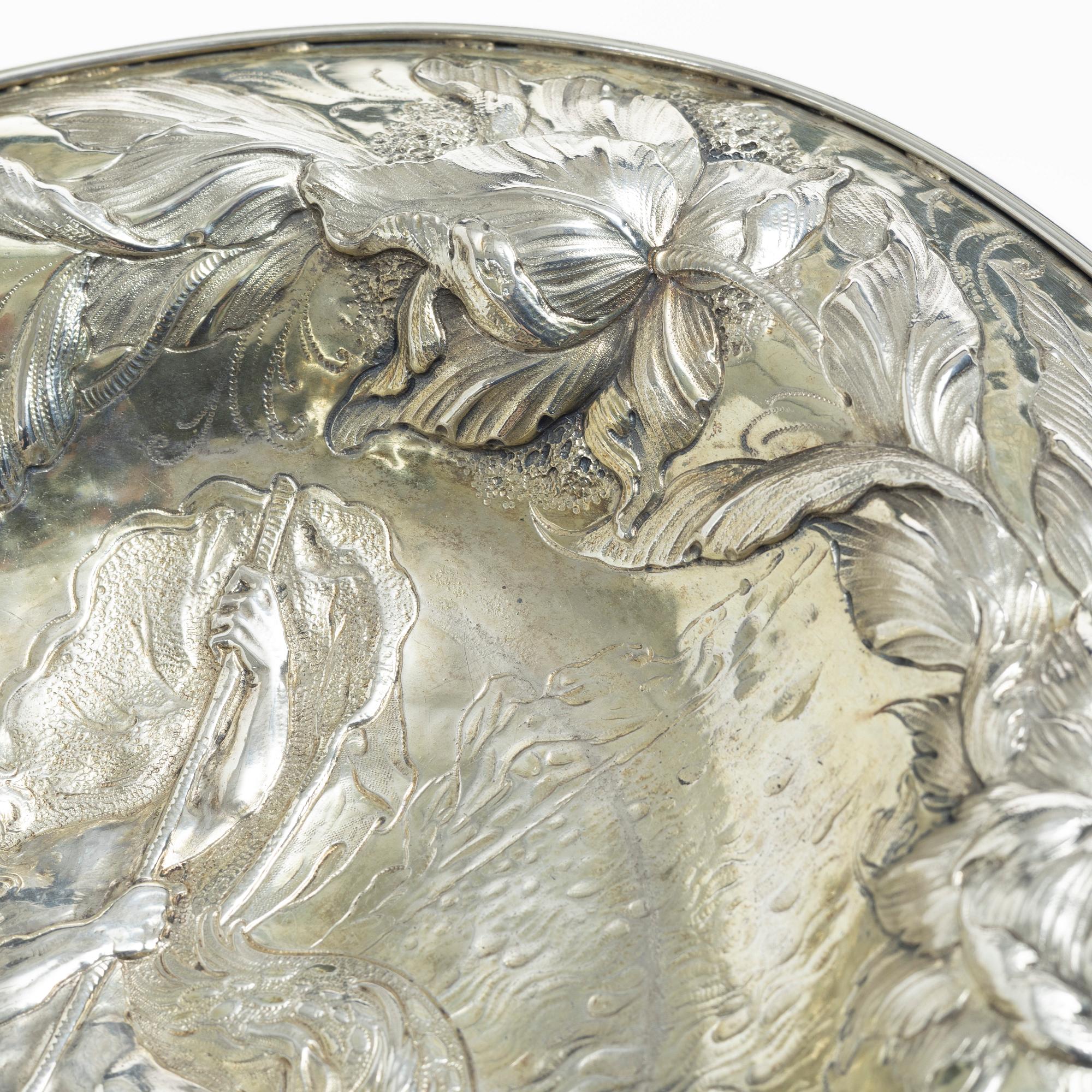 A Northern Europe Baroque silver plate, unmarked. 17th/18th century.