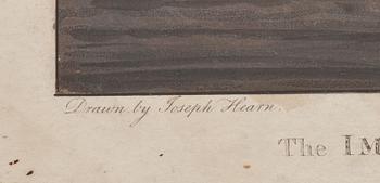 JOSEPH HERAN, efter, handkolorerat tryck. Gravör THOMAS MILTON. 1800-tal.