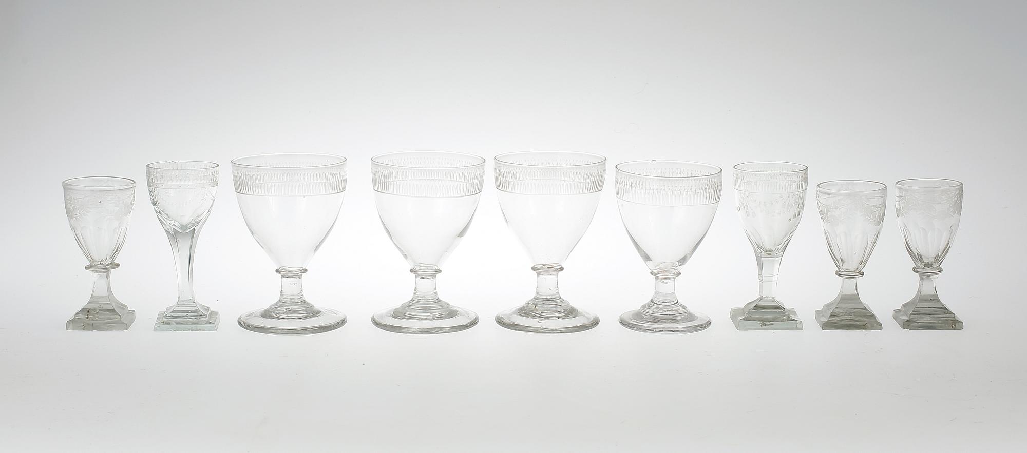 VINGLAS, 4+3+1+1, empire, 1800-talets första hälft.