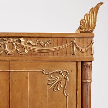 Helge Werner, a Swedish Grace gilt and carved writing cabinet, probably 1920s.