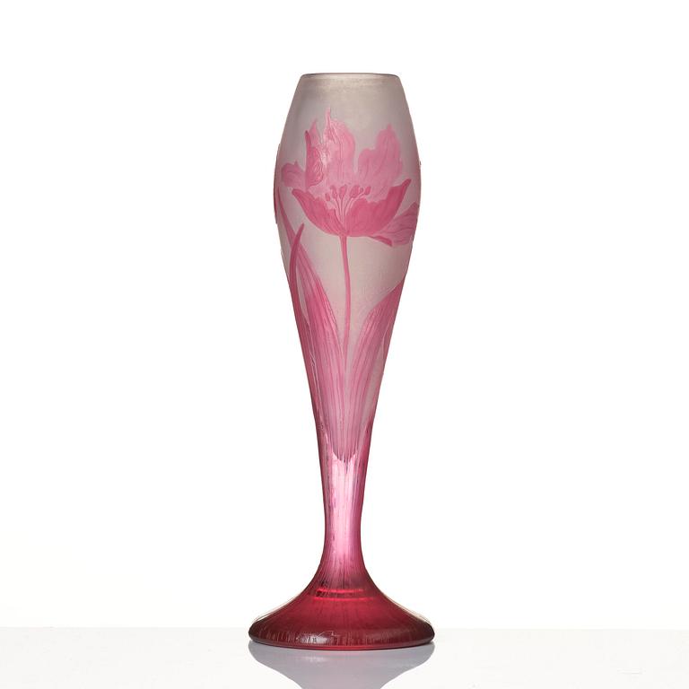 Karl Lindeberg, An Art Nouveau cameo glass vase, Kosta, model 173, circa 1900.