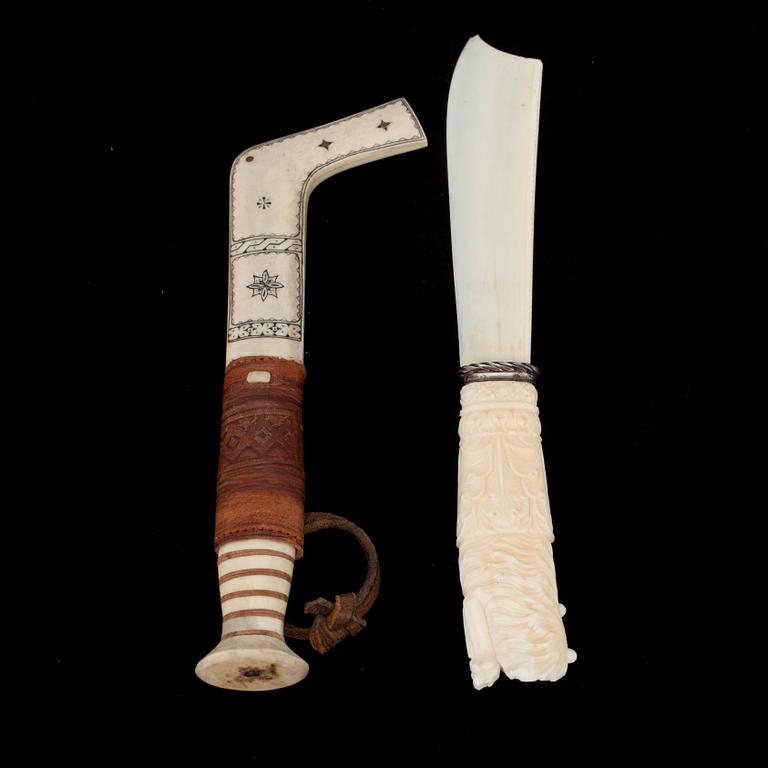 PUUKKO / SAMEKNIV samt PAPPERSKNIV, metall, ben och silver, 1900-tal.