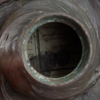 Ragnhild Söderling, an Art Nouveau bronze inkwell, signed R. Söderling. Foundry mark A.B. E. Gj-metod Stockholm.