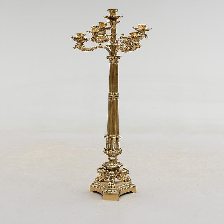 KANDELABER, brons, empirestil, 1800-tal.