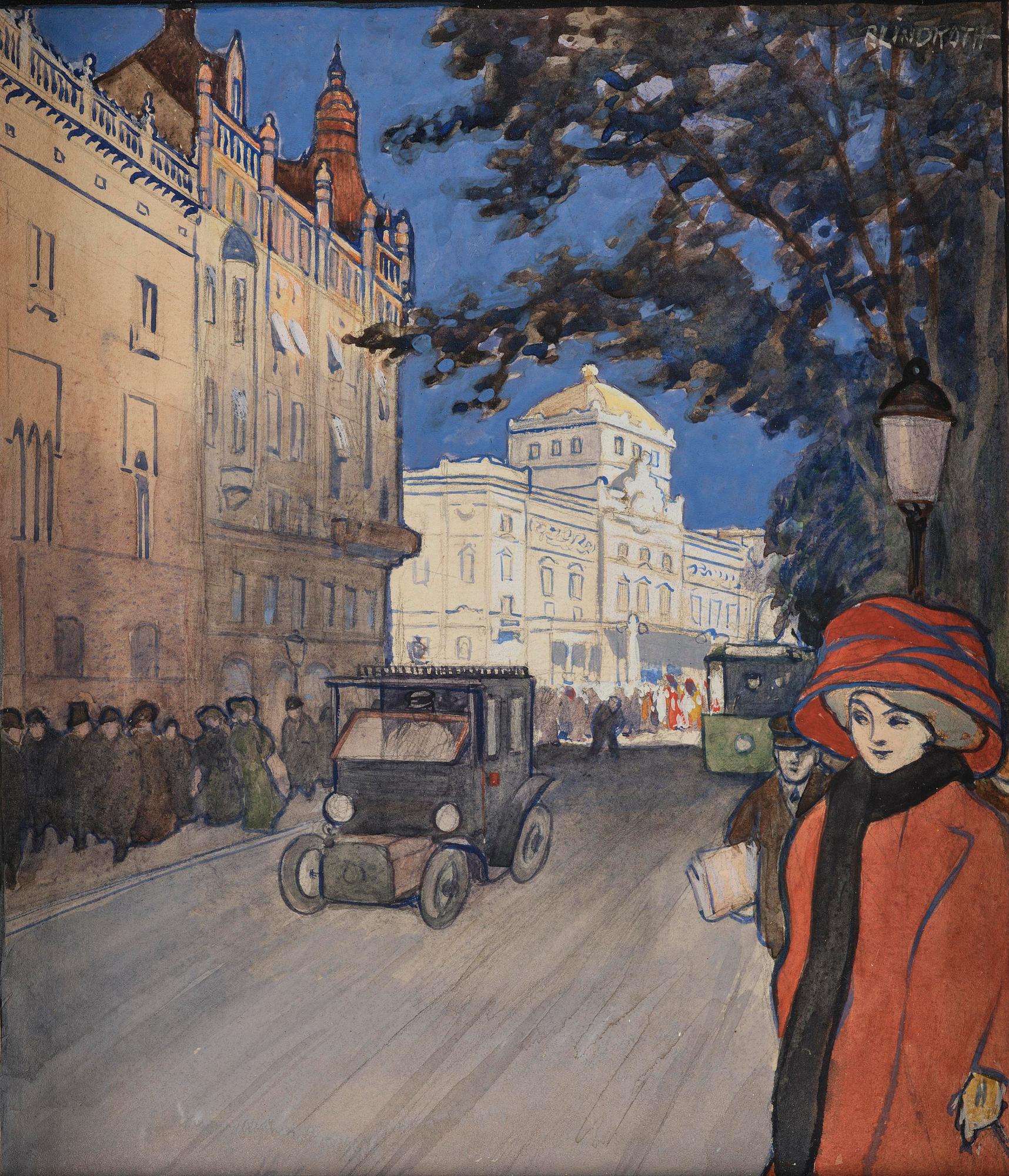 Per Lindroth, Promenad vid Dramaten.