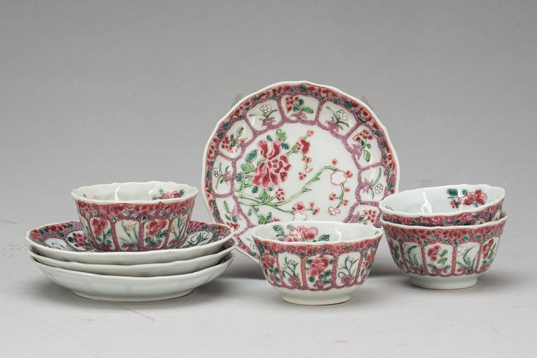 TESERVIS, 8 delar, porslin, Kina, 1800-tal.