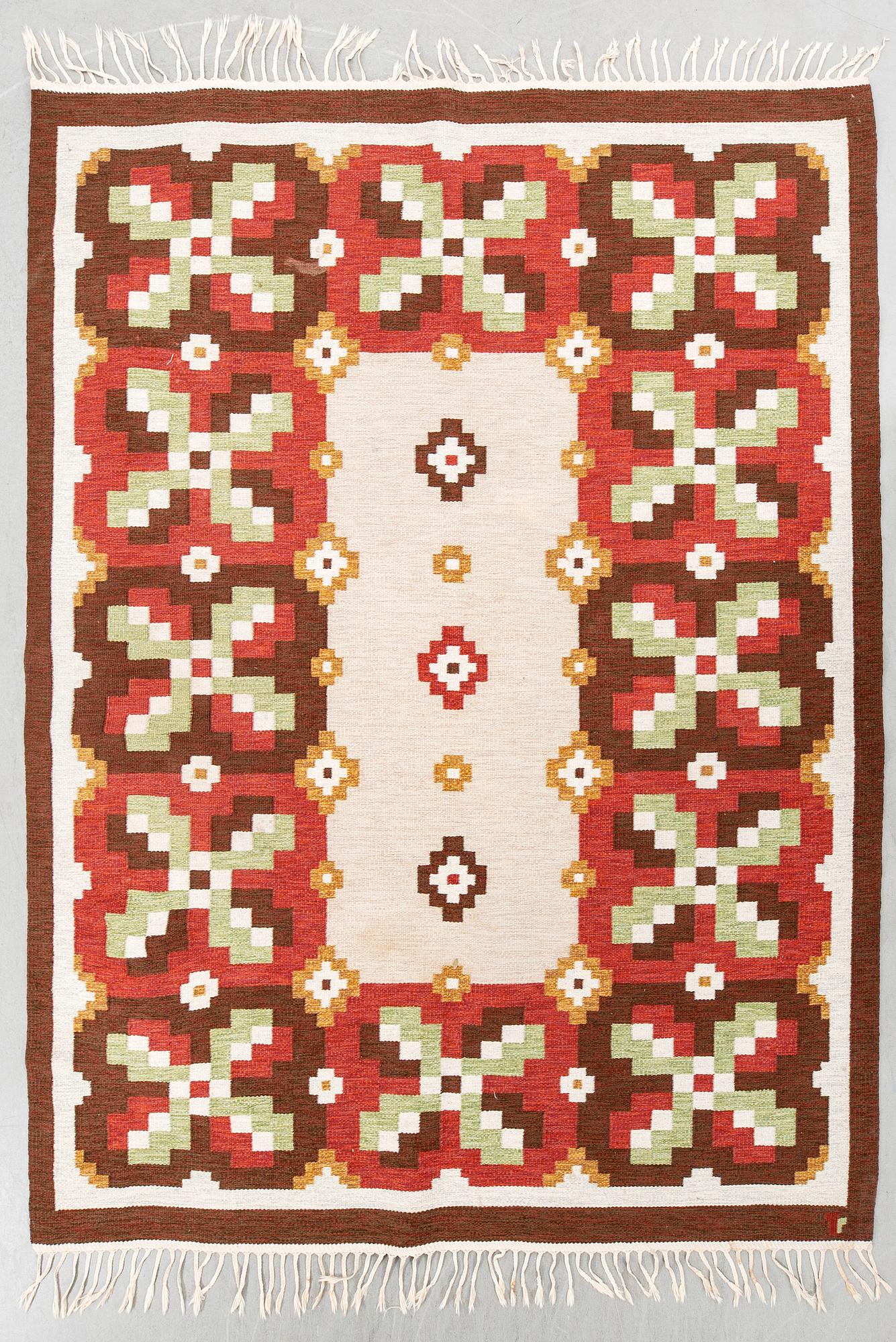 Erik Lundberg, rug, flat weave, Vävaregården Eringsboda, approximately 276x225 cm.