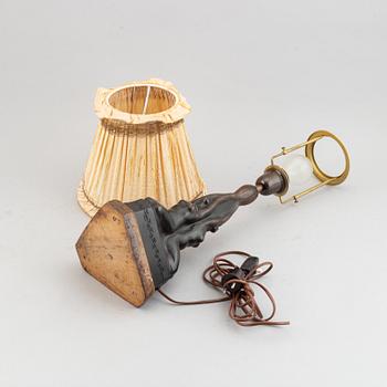 Halvar Frisendahl, a bronze table lamp, signed and dated 1919.