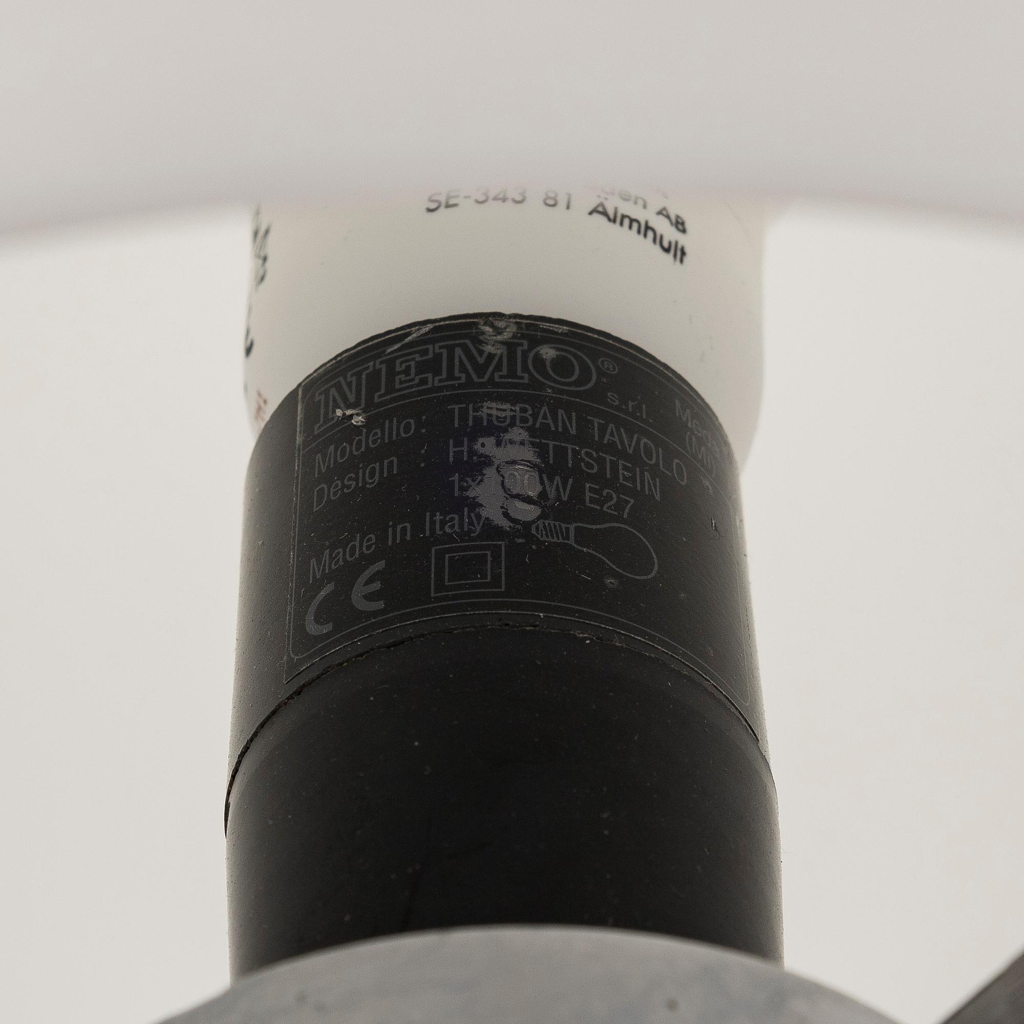 Hannes Wettstein, Bordslampor, ett par, "Thuban Tavolo", Nemo, Italien, 2000-tal.