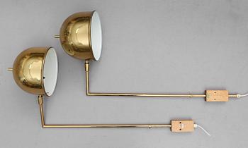 VÄGGLAMPOR, 1 par, V-75, Bergboms, 1900-talets andra hälft.