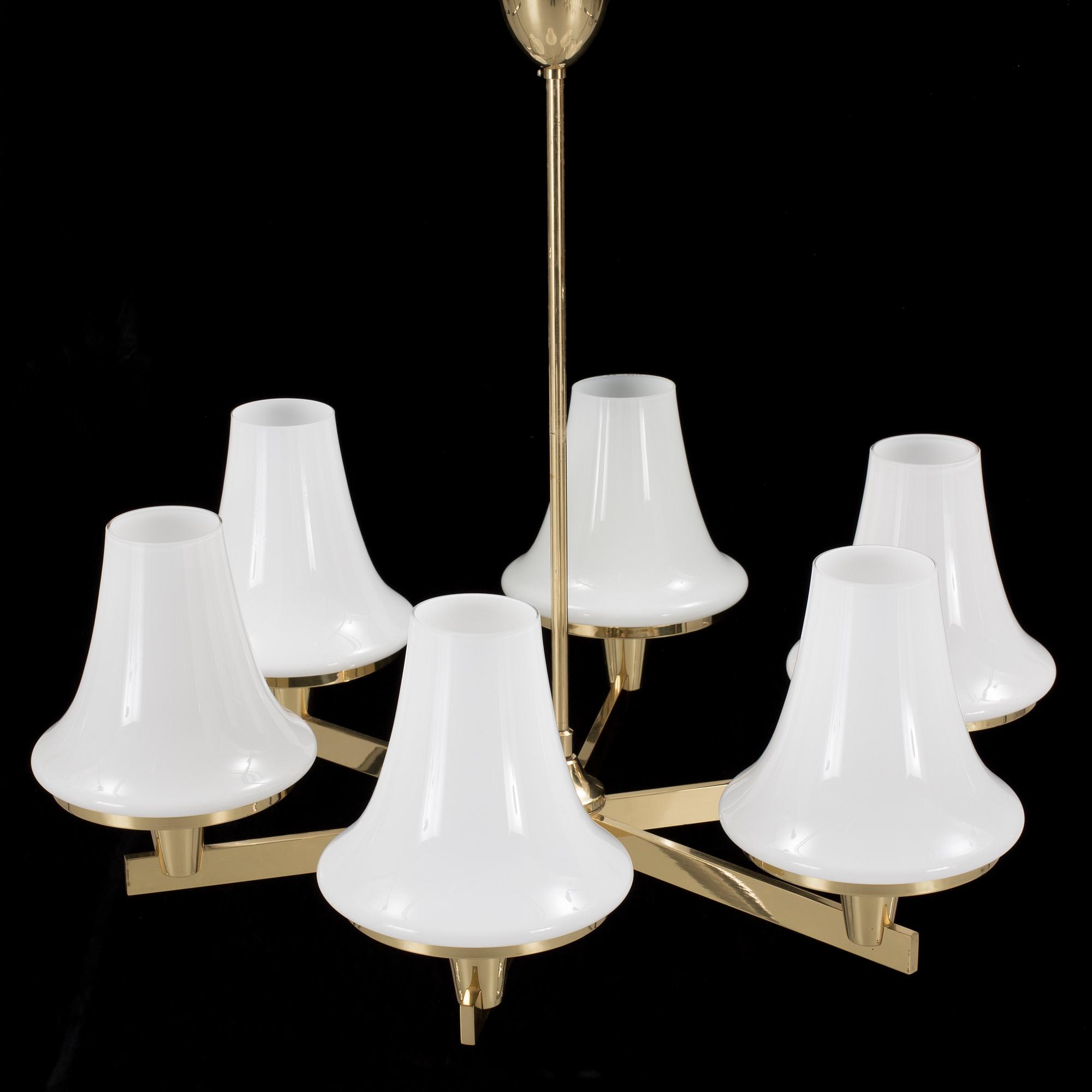 HANS-AGNE JAKOBSSON, a brass ceiling lamp, 1970's.