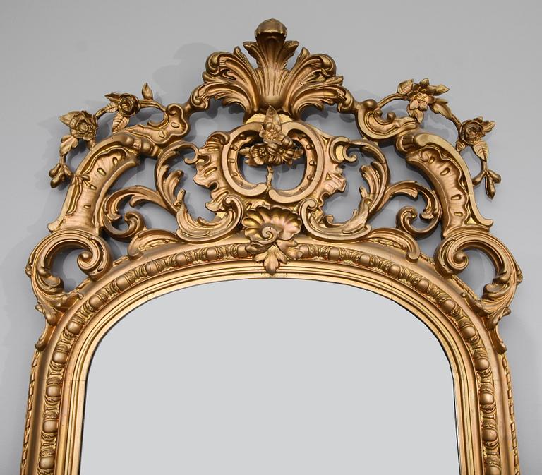 GOLVSPEGEL, rokokostil, 1800-talets andra hälft.