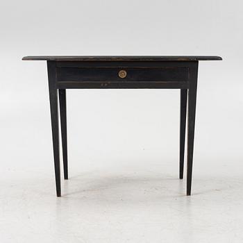 A painted table with a drawer, 19th/20th Century.