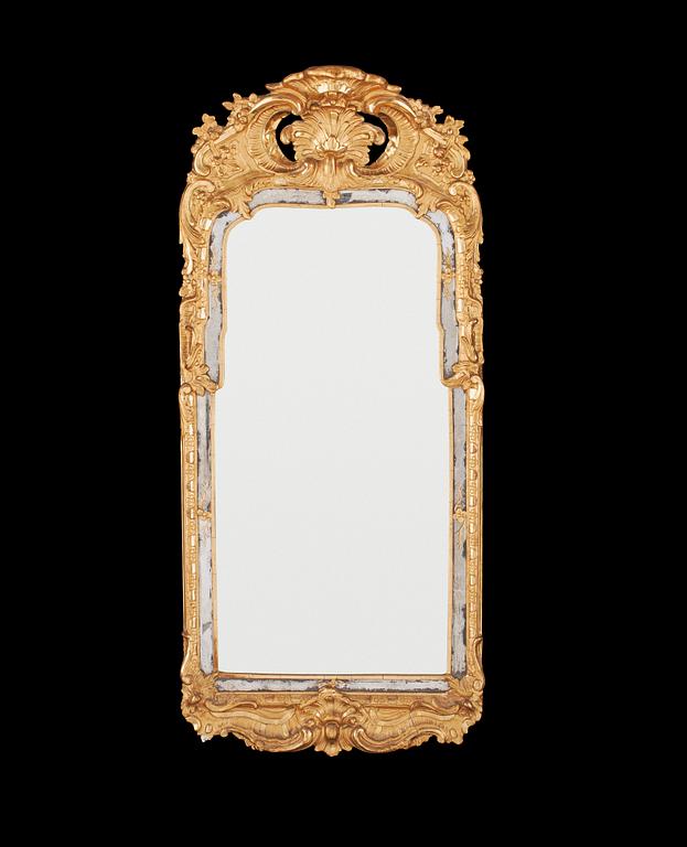 A Swedish Rococo 18th century mirror by N Meunier, master 1754.