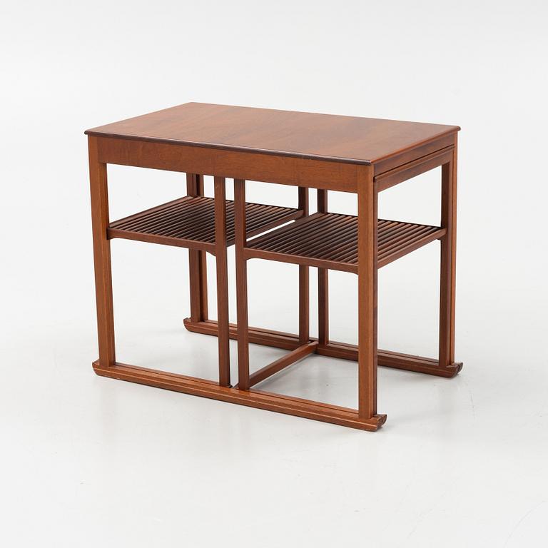 Carl Malmsten, a three-piece nesting table, 'Släden', second half of the 20th century.