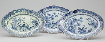 SERVERINGSFAT, 3 st, porslin, Qianlong, 1700-tal.