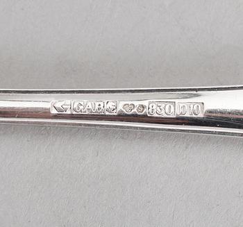 BESTICK, 16 delar, silver, GAB, Stockholm 1950-tal. Vikt ca 474 gram.