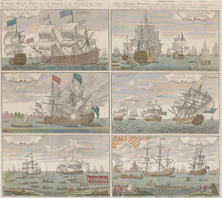 Johann Baptist Homann, "Die Koenigl: Flotte und Fischerey von Gross-Britannien", ur; "Grosse Atlas".
