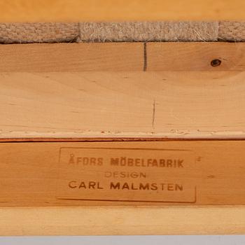 Carl Malmsten, karmstolar, 6 st, "Ambassadör", Åfors Möbelfabrik, 1900-talets slut.