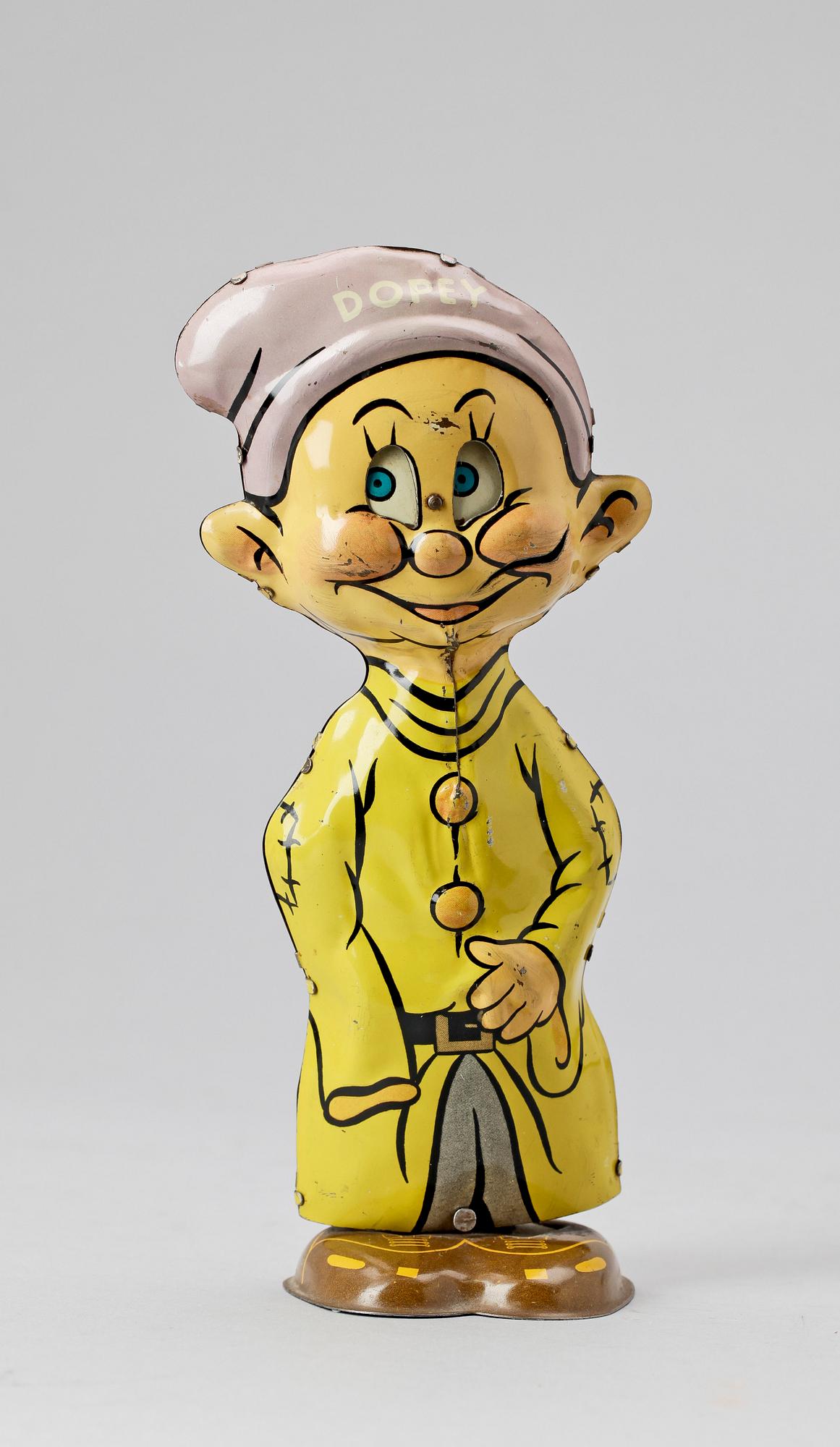 MEKANISK LEKSAK, plåt, "Dopey" MAR Toys New York 1938.