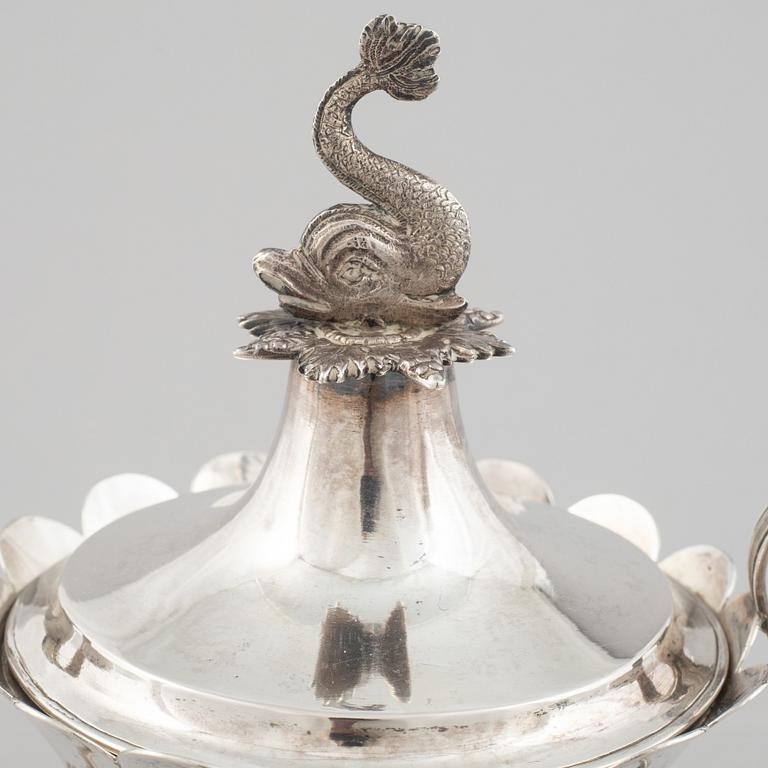 A Swedish silver Empire sugarbowl, mark of Petter Adolf Sjöberg, Stockholm 1813.