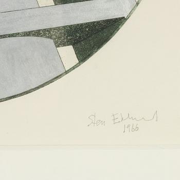 Sten Eklund, handcoloured etching, 1966, signed AP.