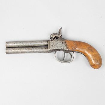 Percussion pistols 2 pcs, double-barrelled. Second half of the 19th century.