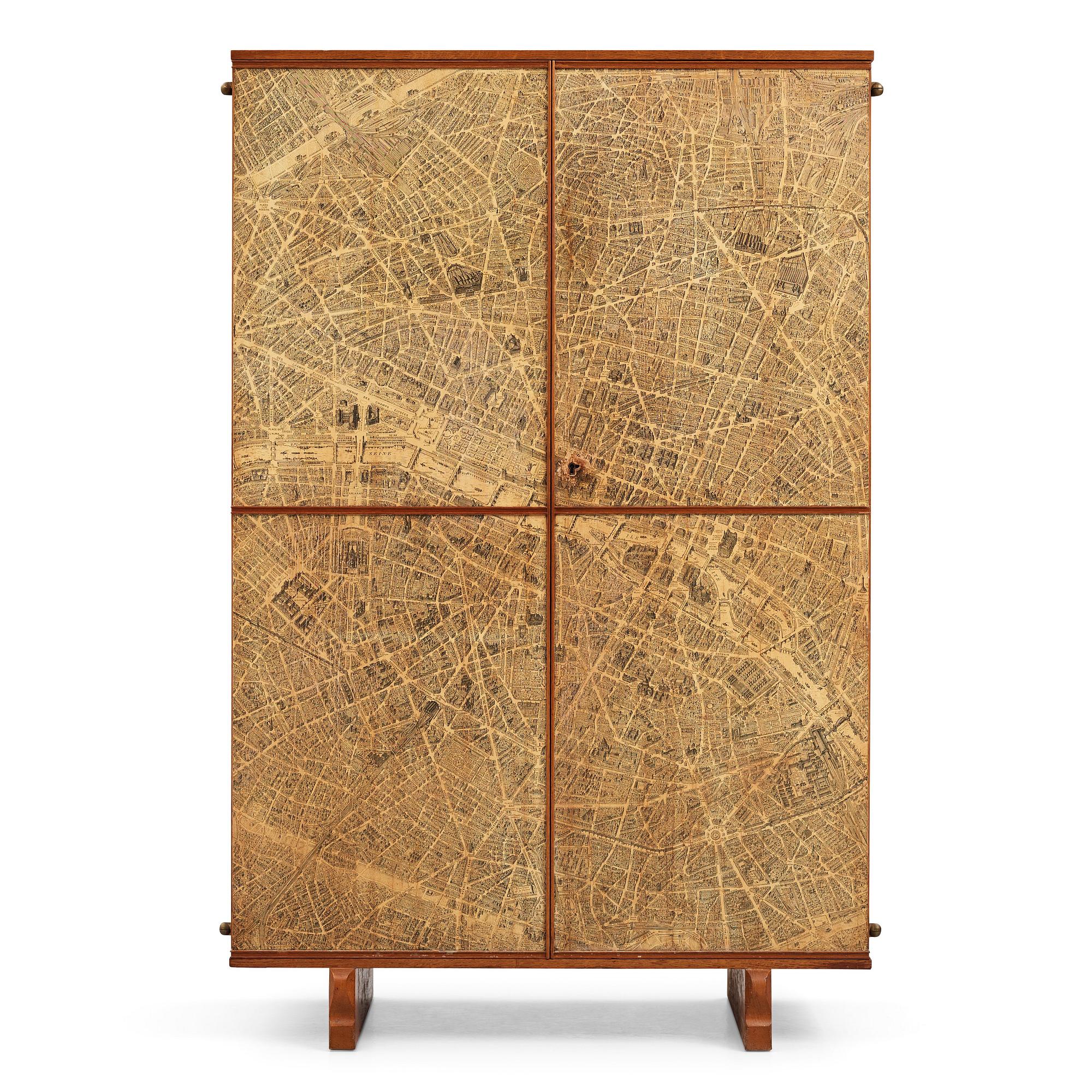 Josef Frank, a cabinet covered with Georges Peltier's 'Plan de Paris à vol d'oiseau', Svenskt Tenn, Stockholm, ca 1937-1943. - Bukowskis Josef Frank, a cabinet covered with Georges Peltier's 'Plan de Paris à vol d'oiseau', Svenskt Tenn, Stockholm, ca 1937-1943. - Bukowskis