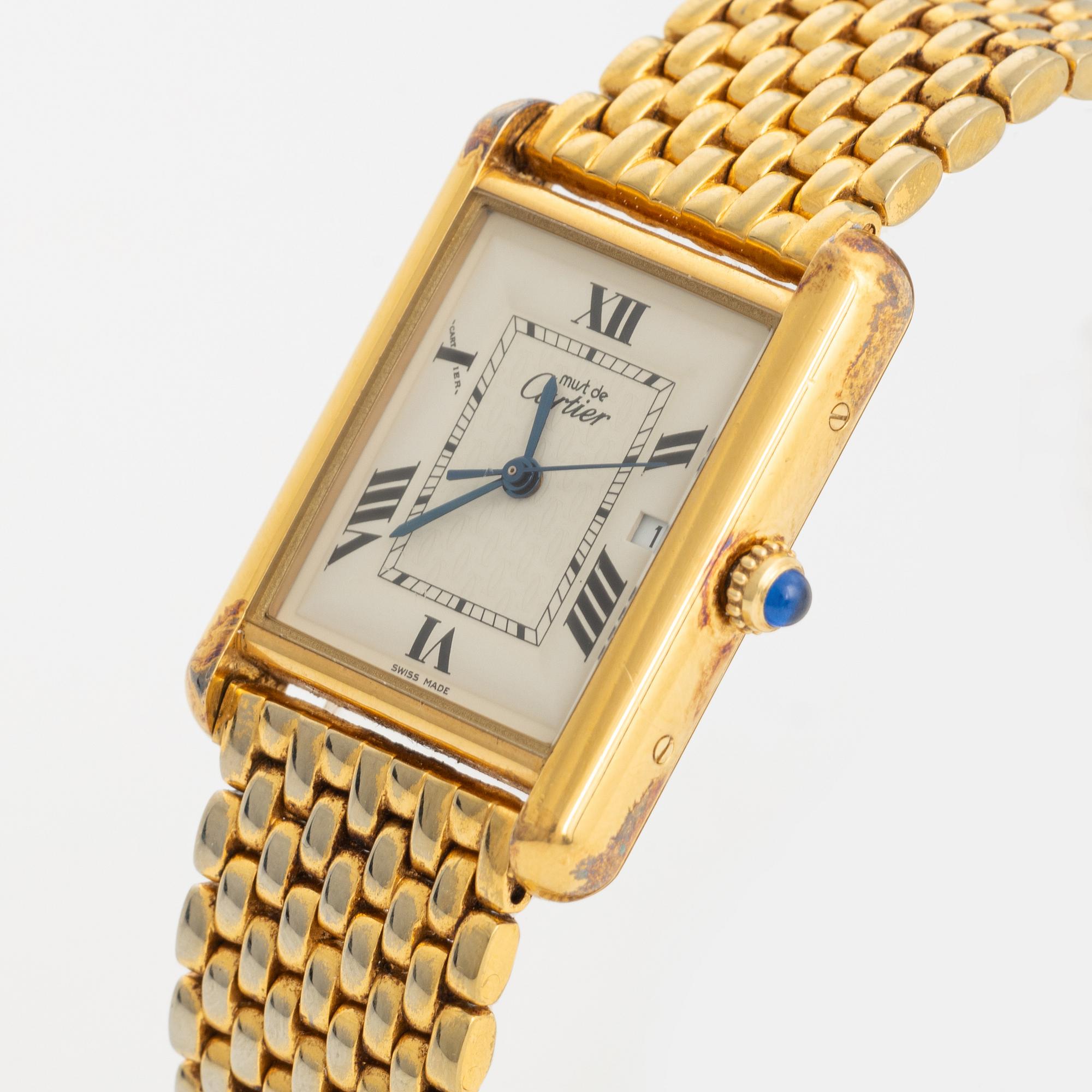 must de CARTIER, Tank, armbandsur, 25,5 x 25,5 (34) mm.