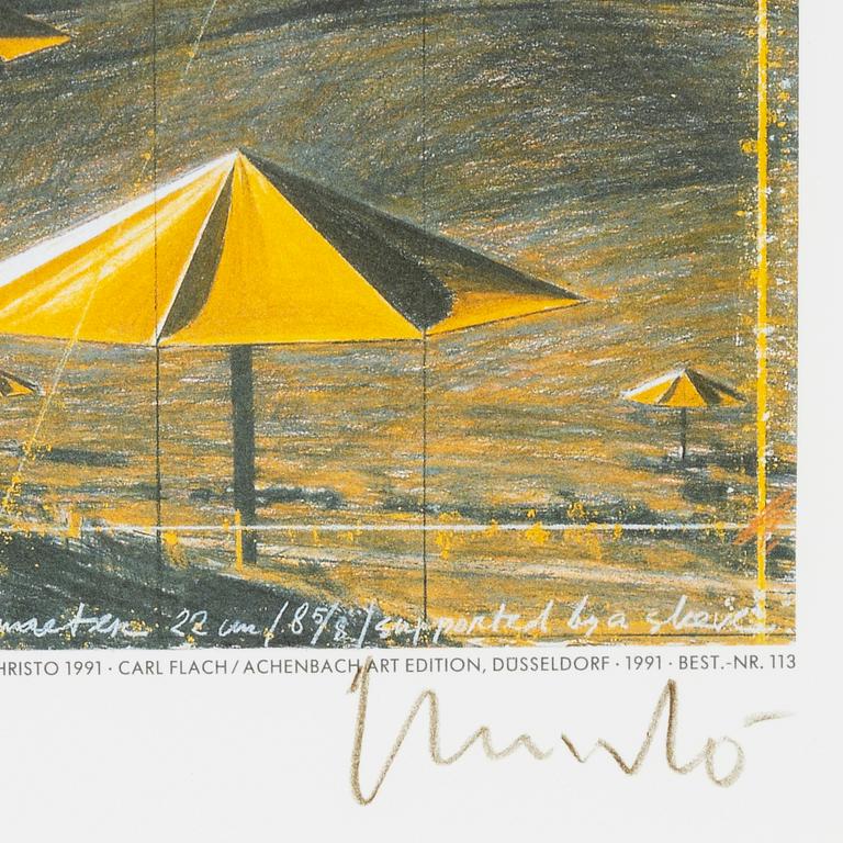 Christo & Jeanne-Claude, offset in colours, 1991, signed.