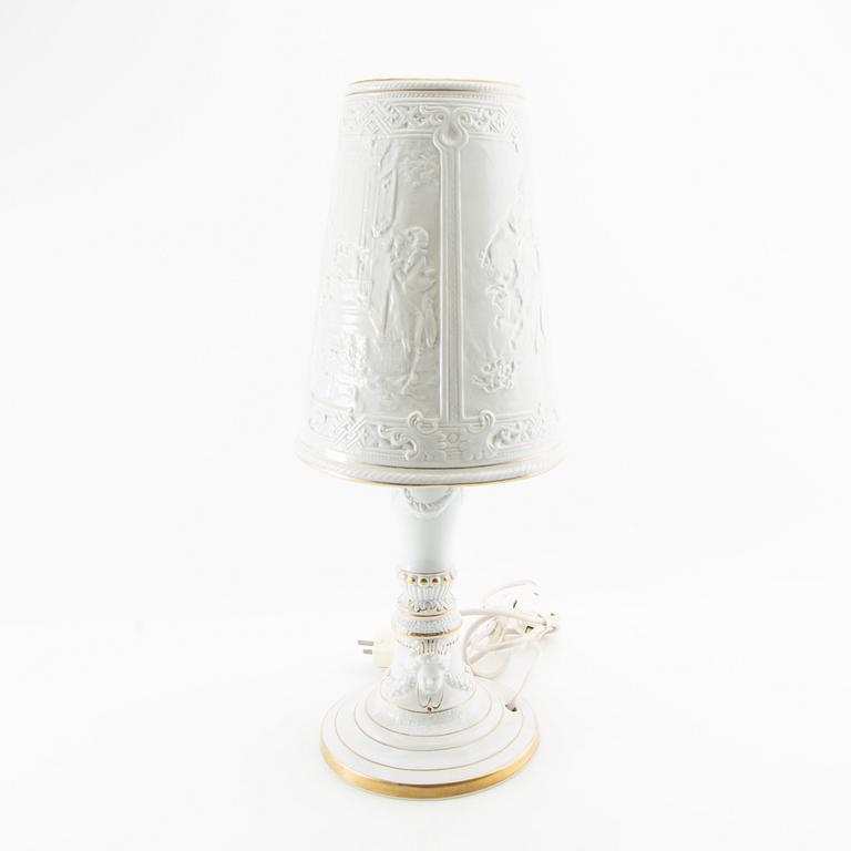 Table lamp Plaue Germany first half/mid 20th century porcelain.