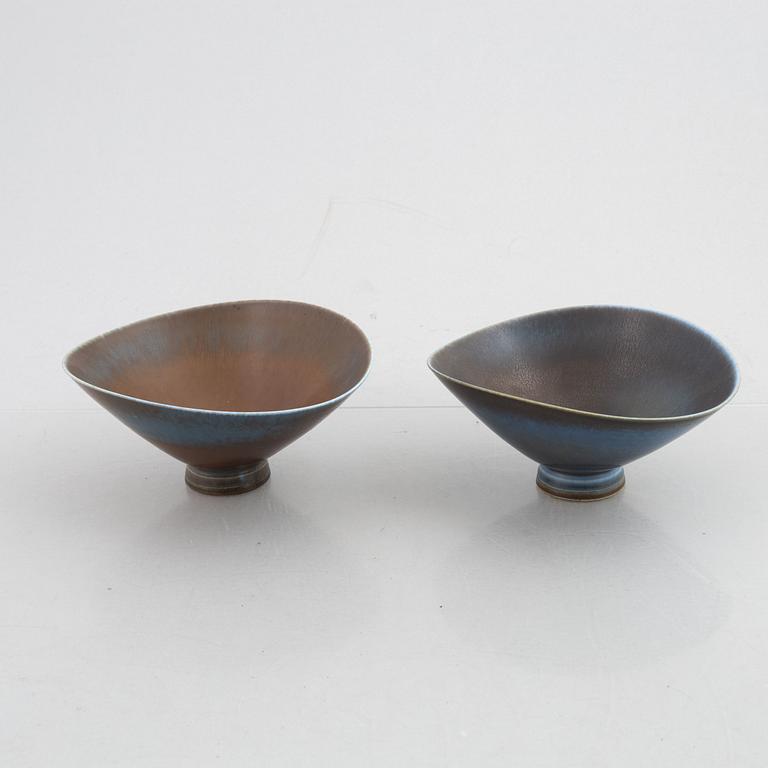 Berndt Friberg, two stoneware bowls, Gustavsberg Studio 1964-1965.