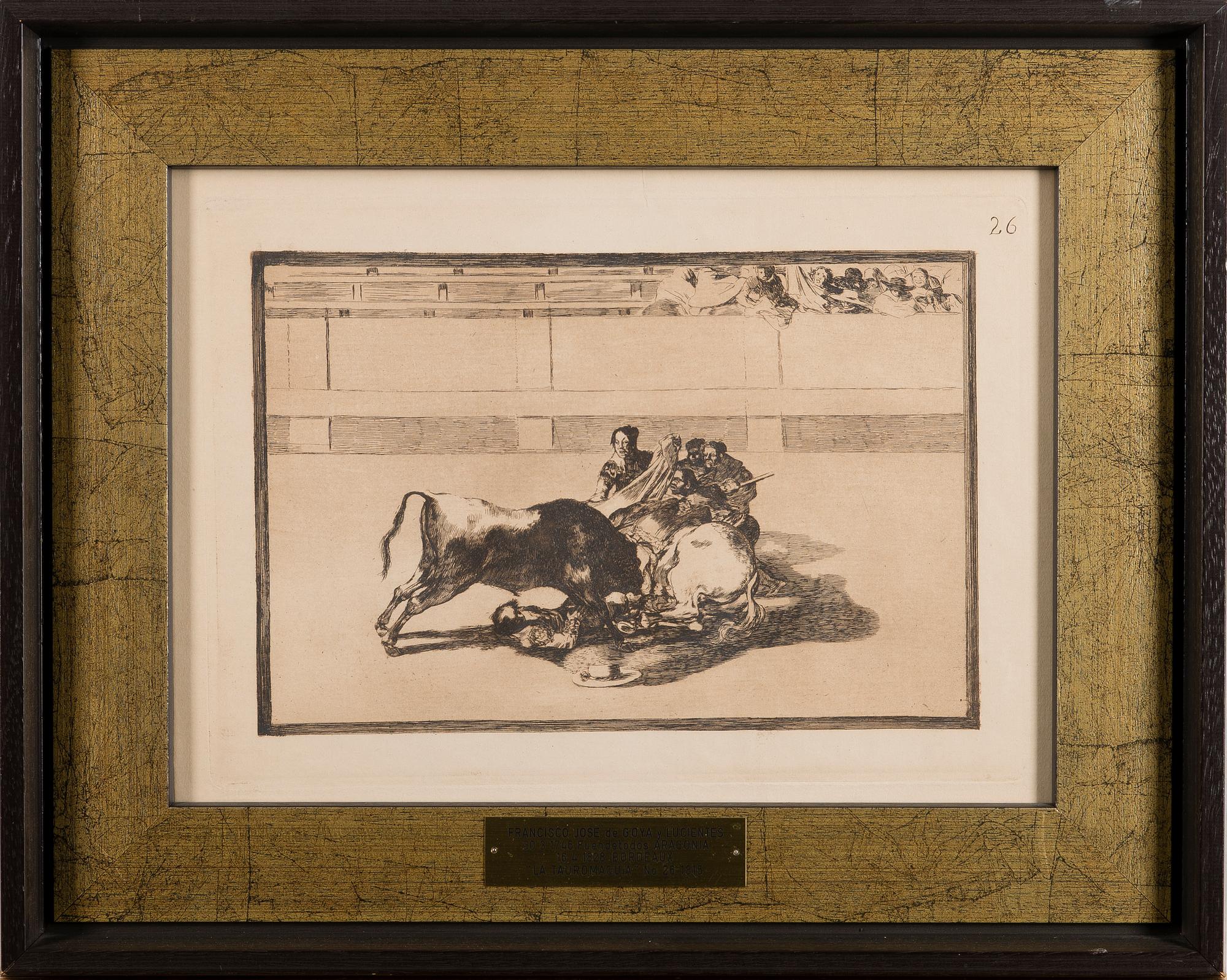 FRANCISCO GOYA Y LUCIENTES,  Etsaus ja akvatinta, numeroitu nr 26.