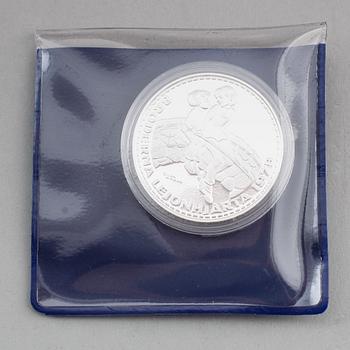 MEDALJER, 14 st, silver, Astrid Lindgren,1900-tal. Vikt ca 378 g.