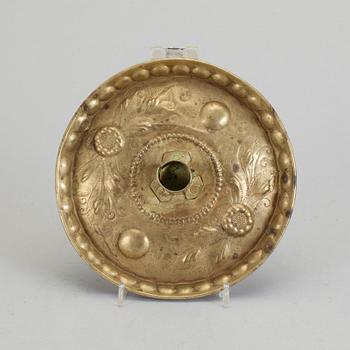 LJUSPLÅT, mässing, allmoge, 1700-tal.